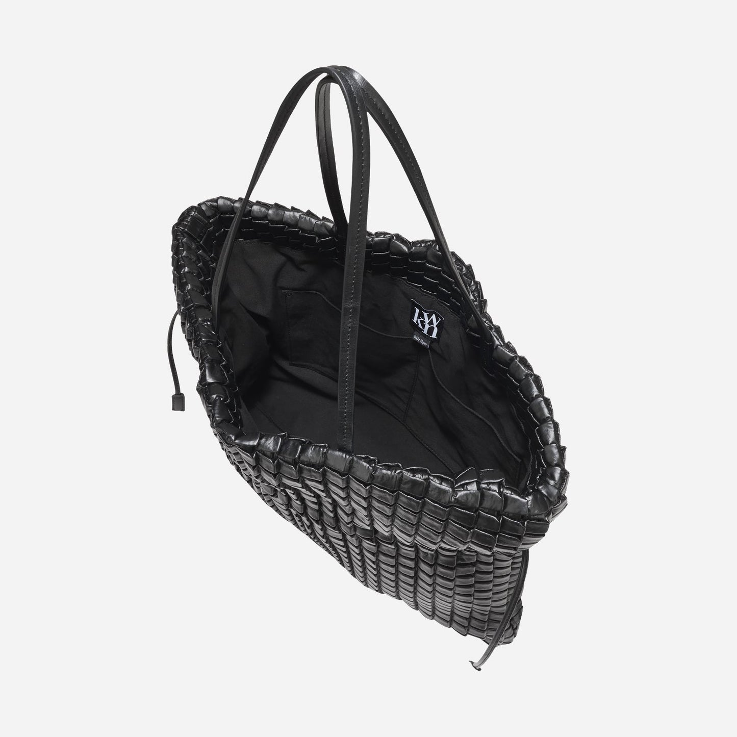 Square Embossed Bag Big Tote Black