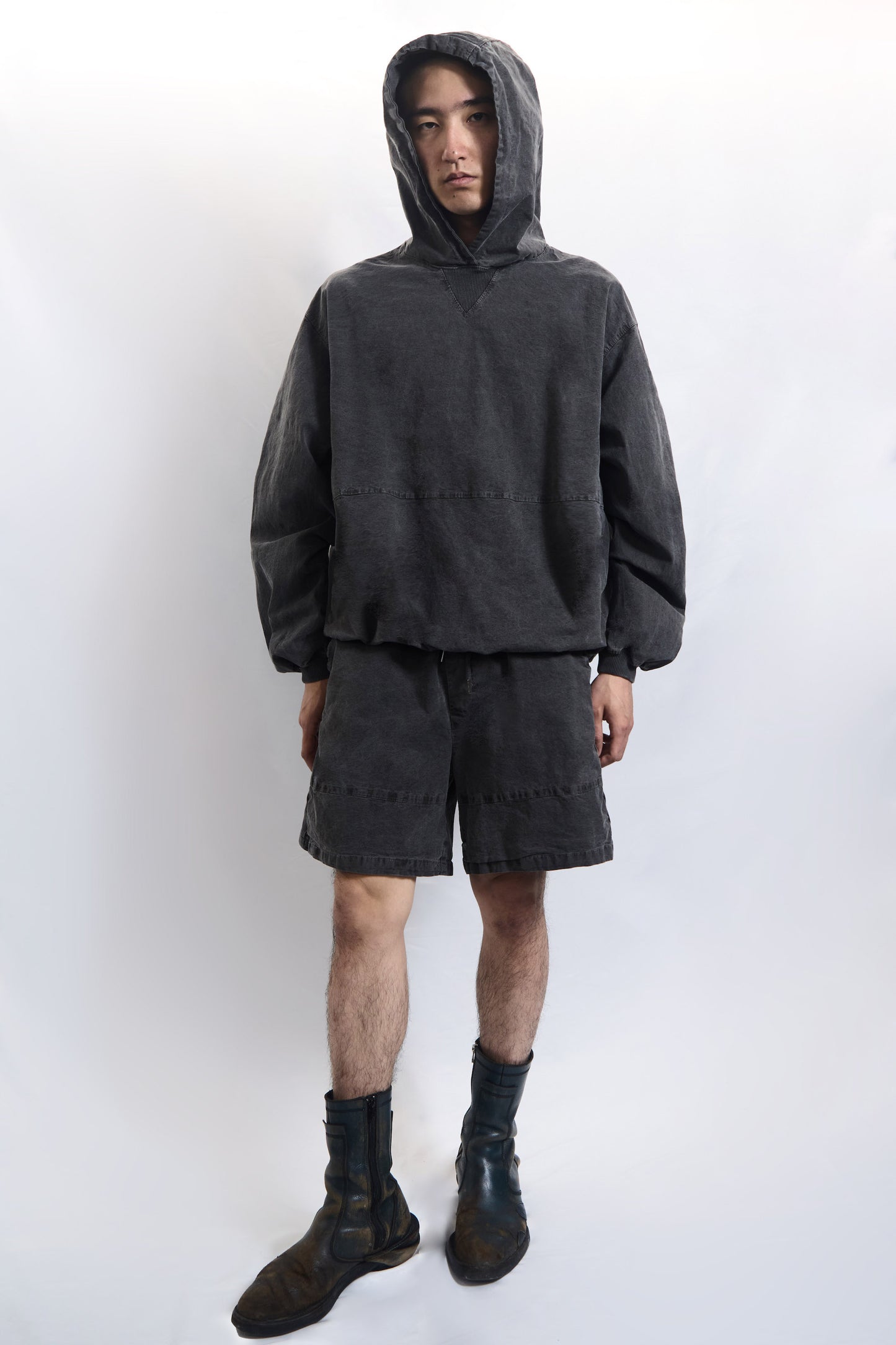 Garment Dyed Hoodie Faded Charcoal