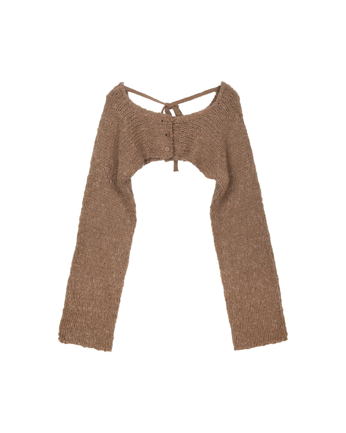 Cropped button fastening knit cardigan
