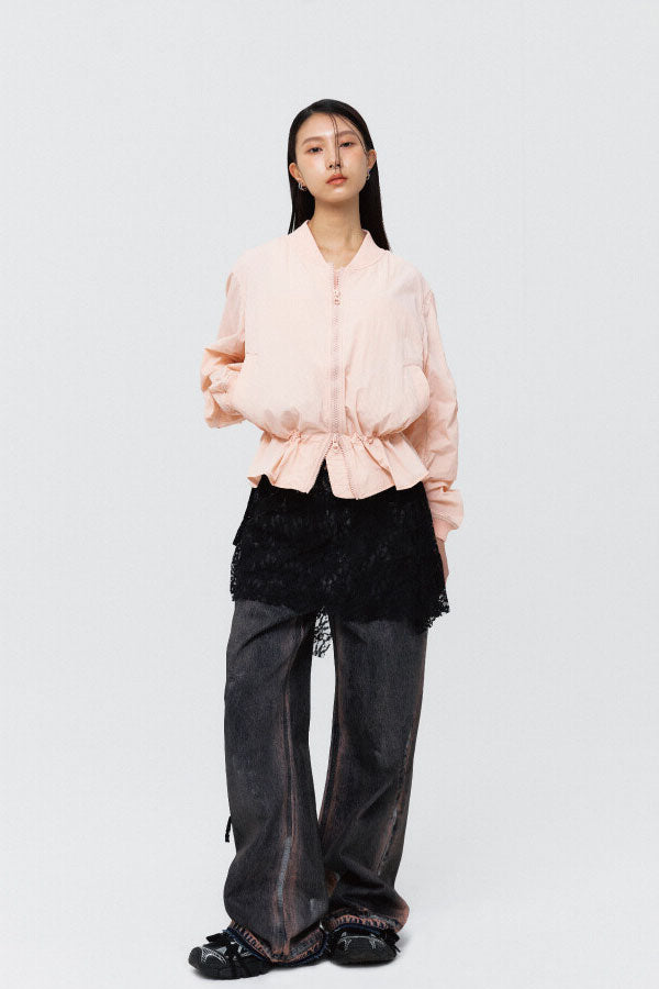 Air shirring jumper salmon