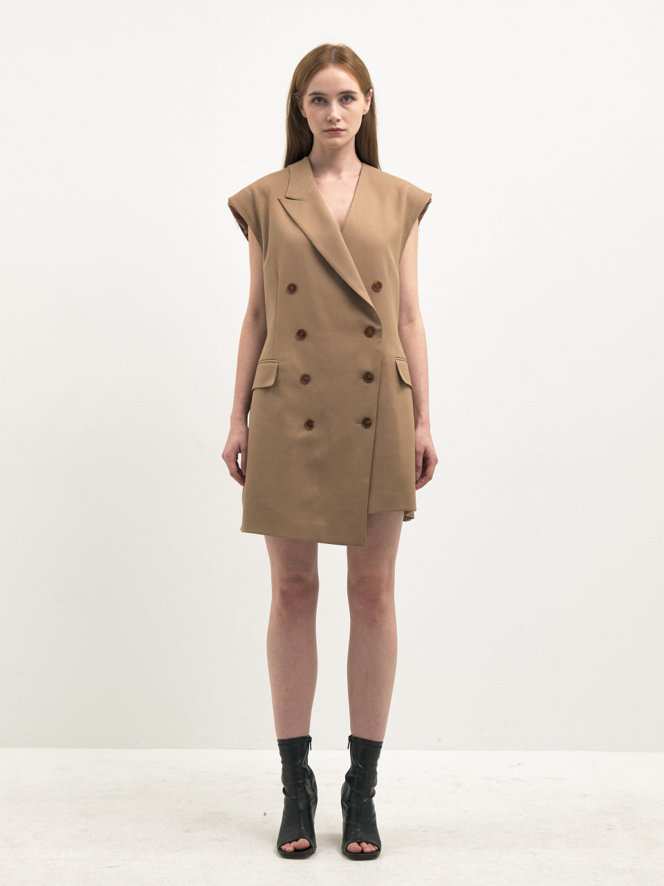 Signature backslit sleeveless dress