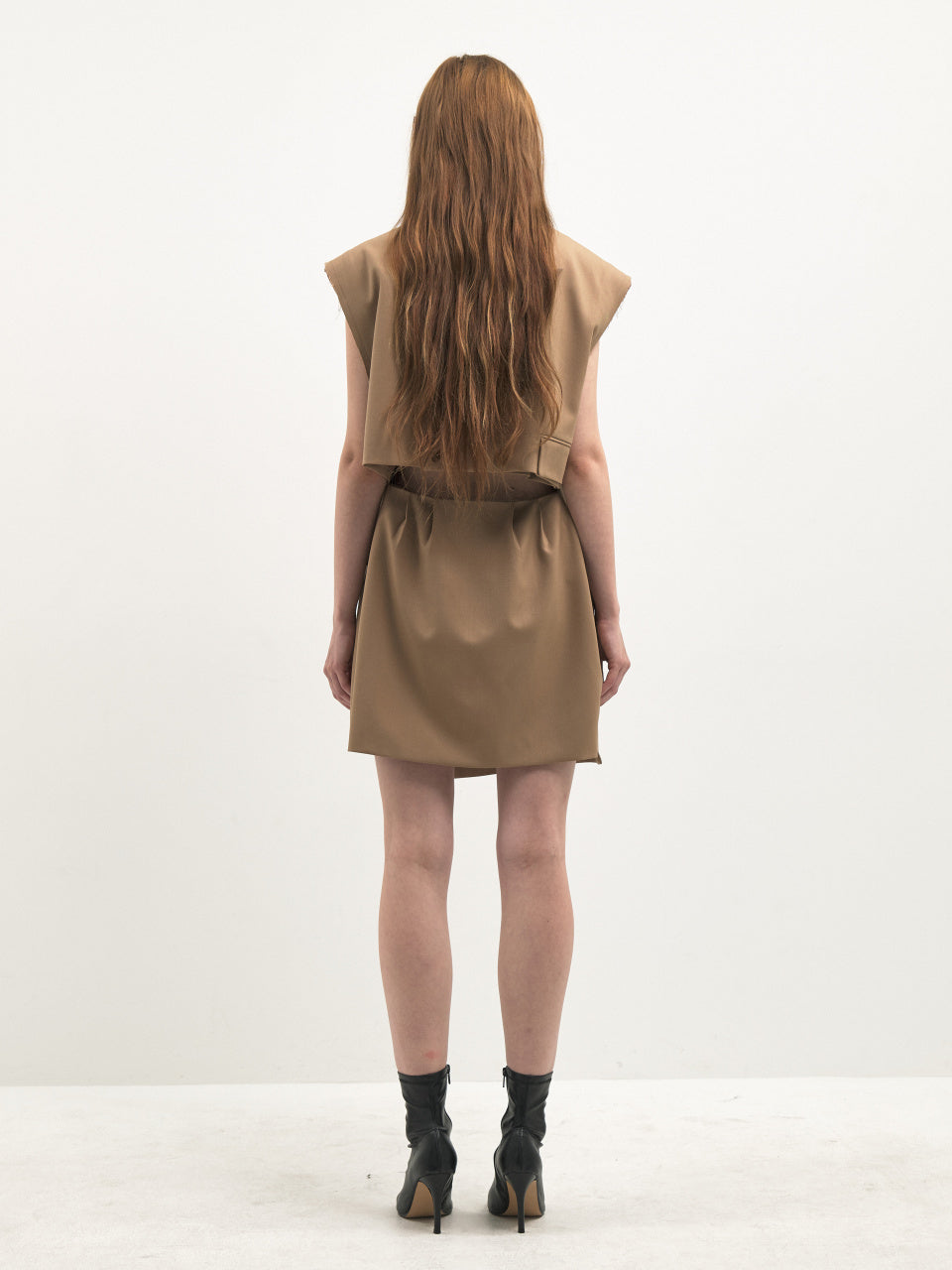 Signature backslit sleeveless dress