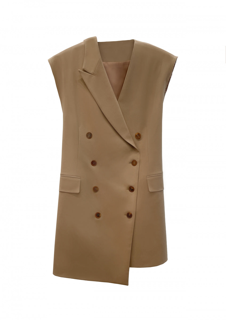Signature backslit sleeveless dress
