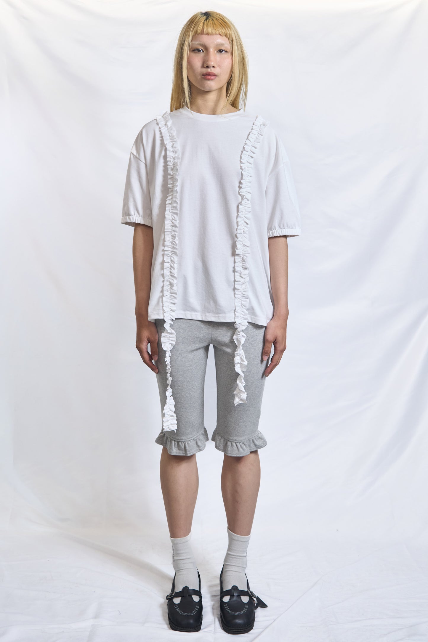 Ruffle Strip Cotton Tee