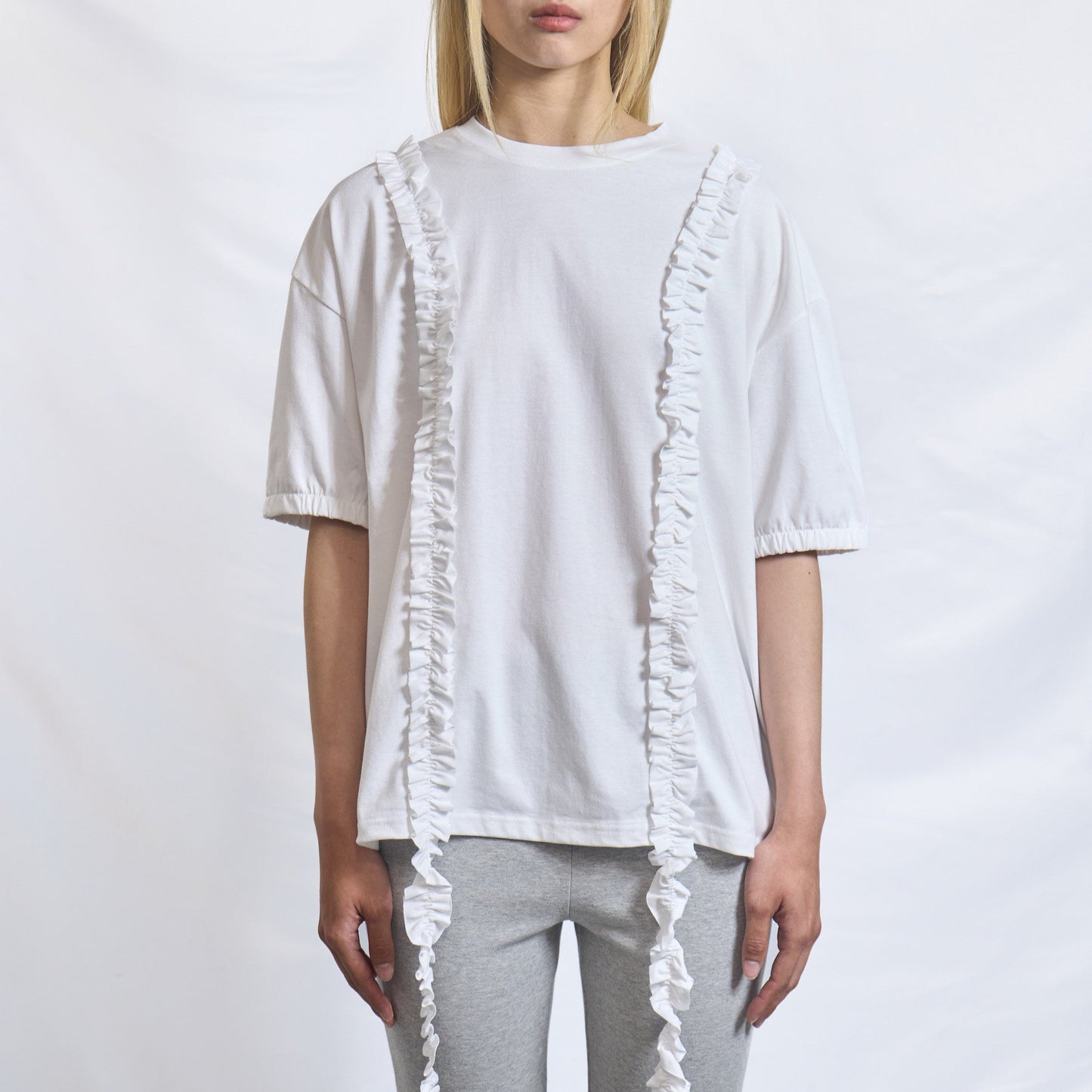 Ruffle Strip Cotton Tee