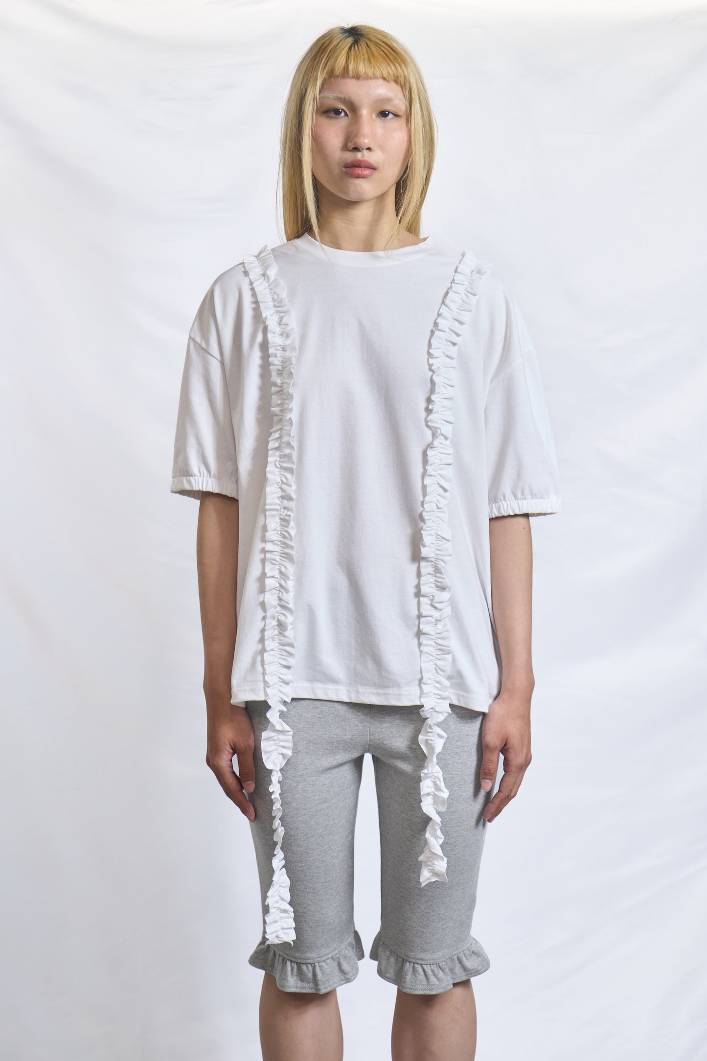 Ruffle Strip Cotton Tee