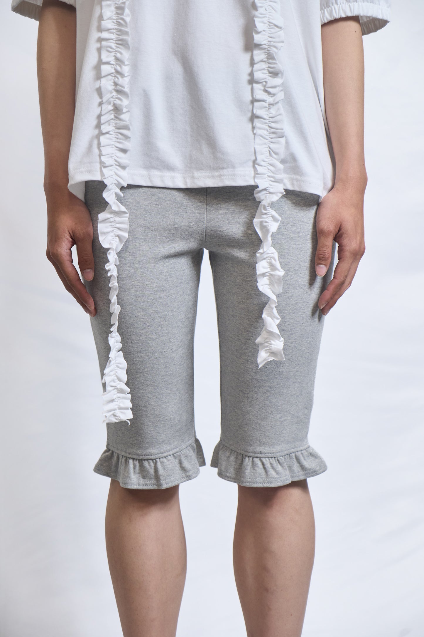 Ruffle Strip Cotton Tee