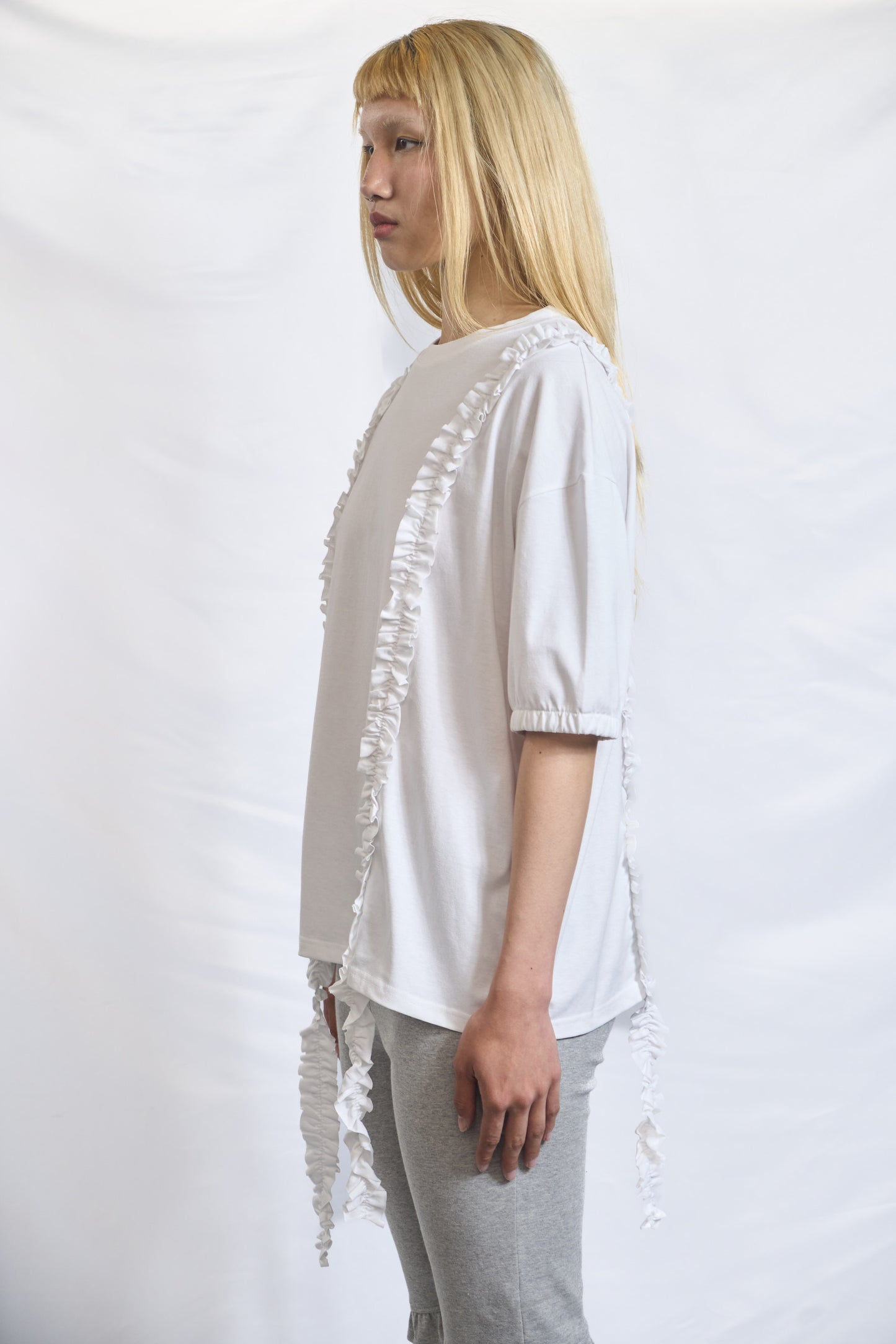 Ruffle Strip Cotton Tee