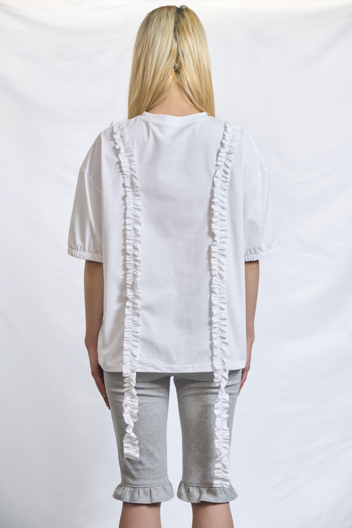 Ruffle Strip Cotton Tee