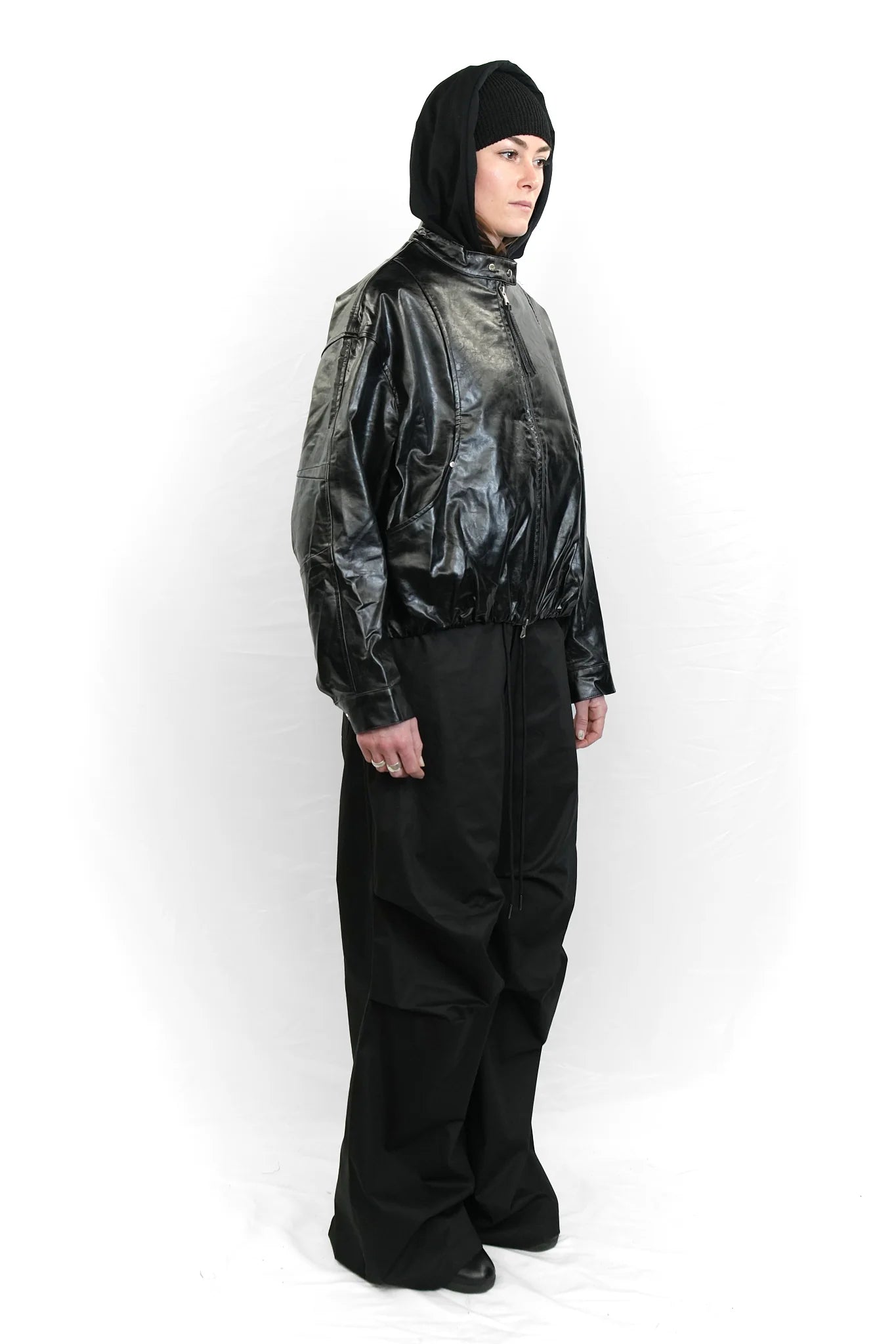 Black glossy PU jacket