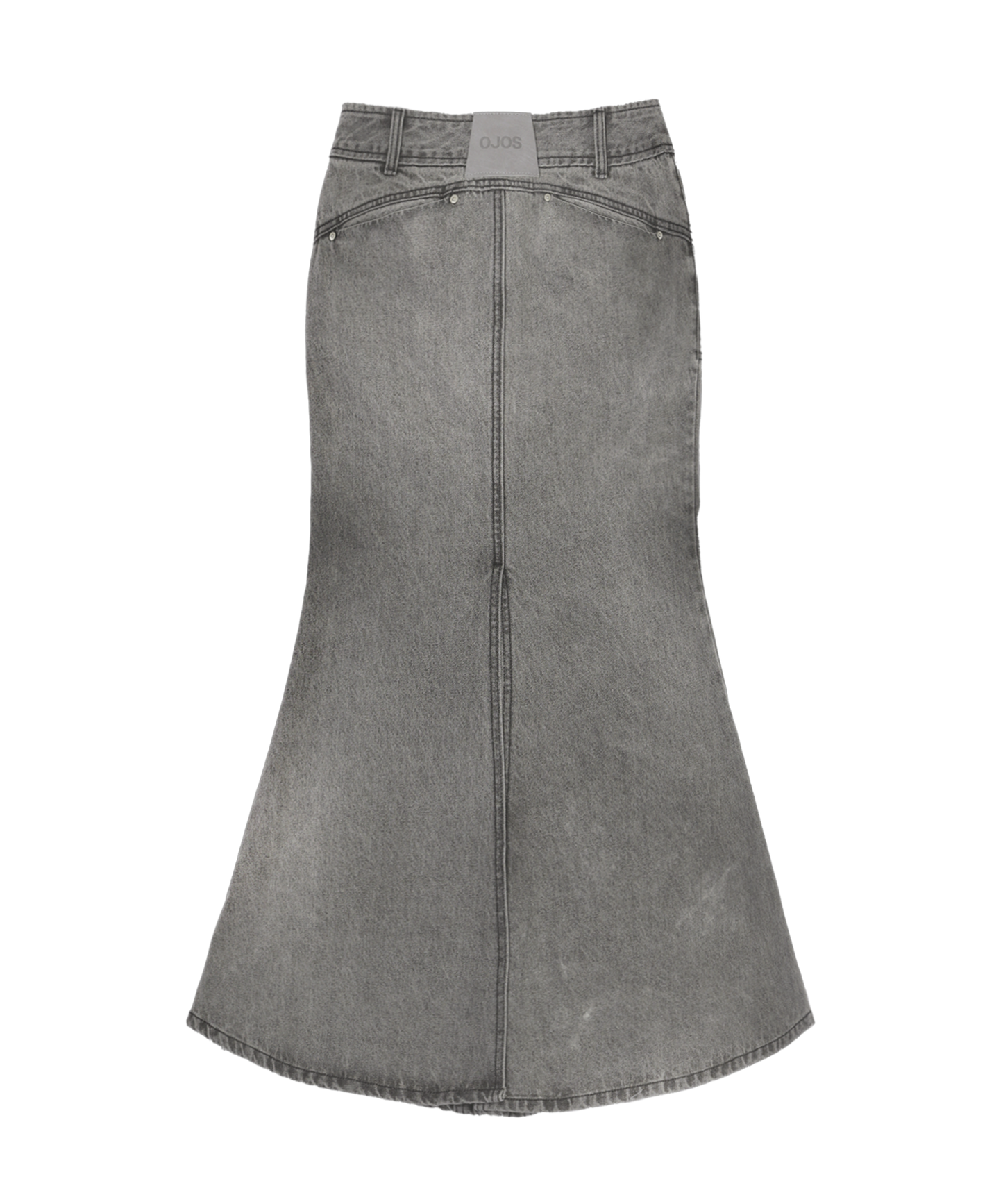 Mermaid slit denim skirt grey