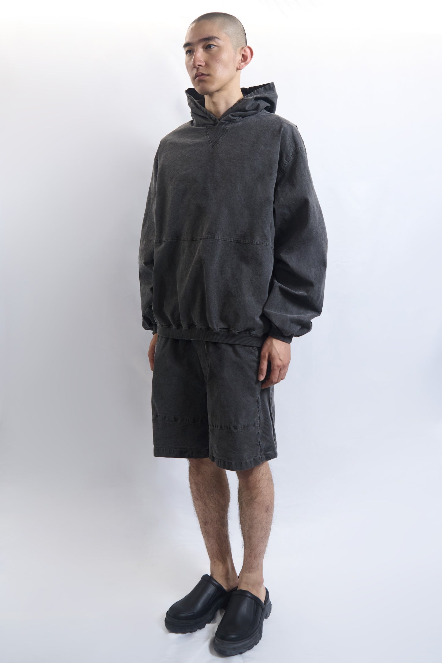 Garment Dyed Hoodie Faded Charcoal