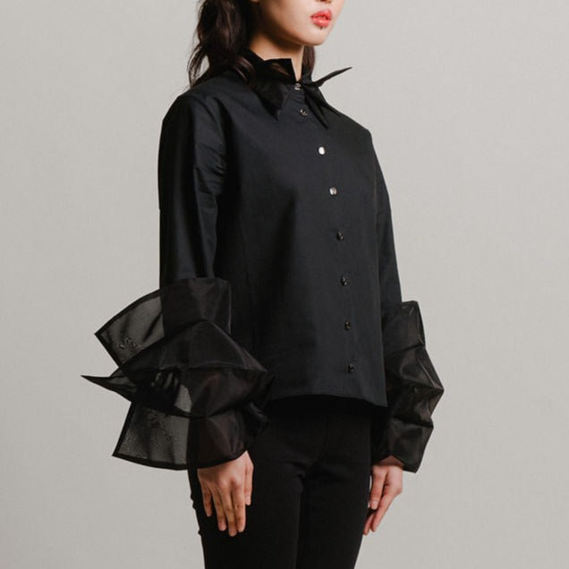 Organza shirt-black