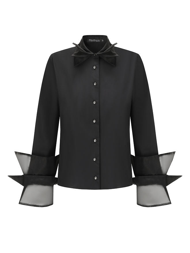 Organza shirt-black