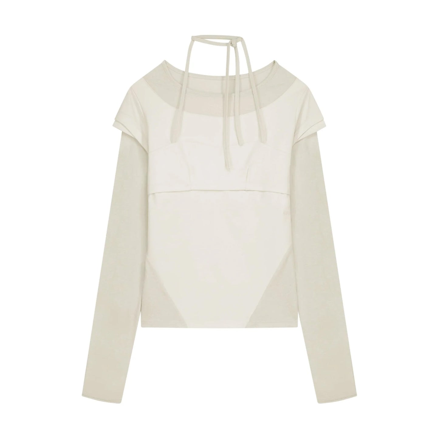 HALTER STRAP LONG SLEEVE - IVORY