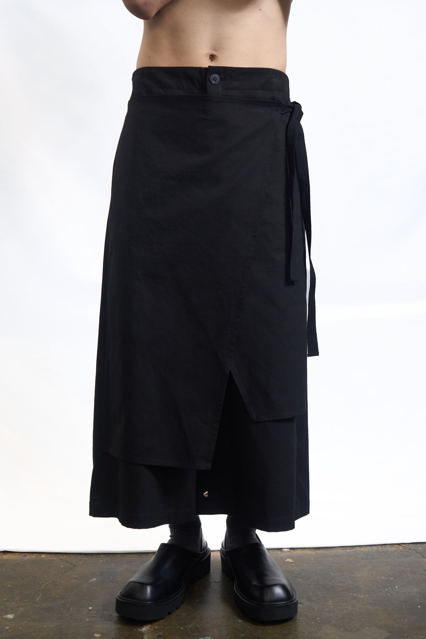 Wrap Front Wide-Leg Pants