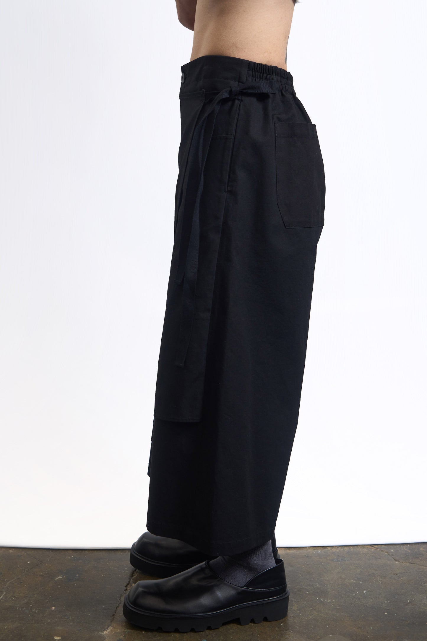 Wrap Front Wide-Leg Pants
