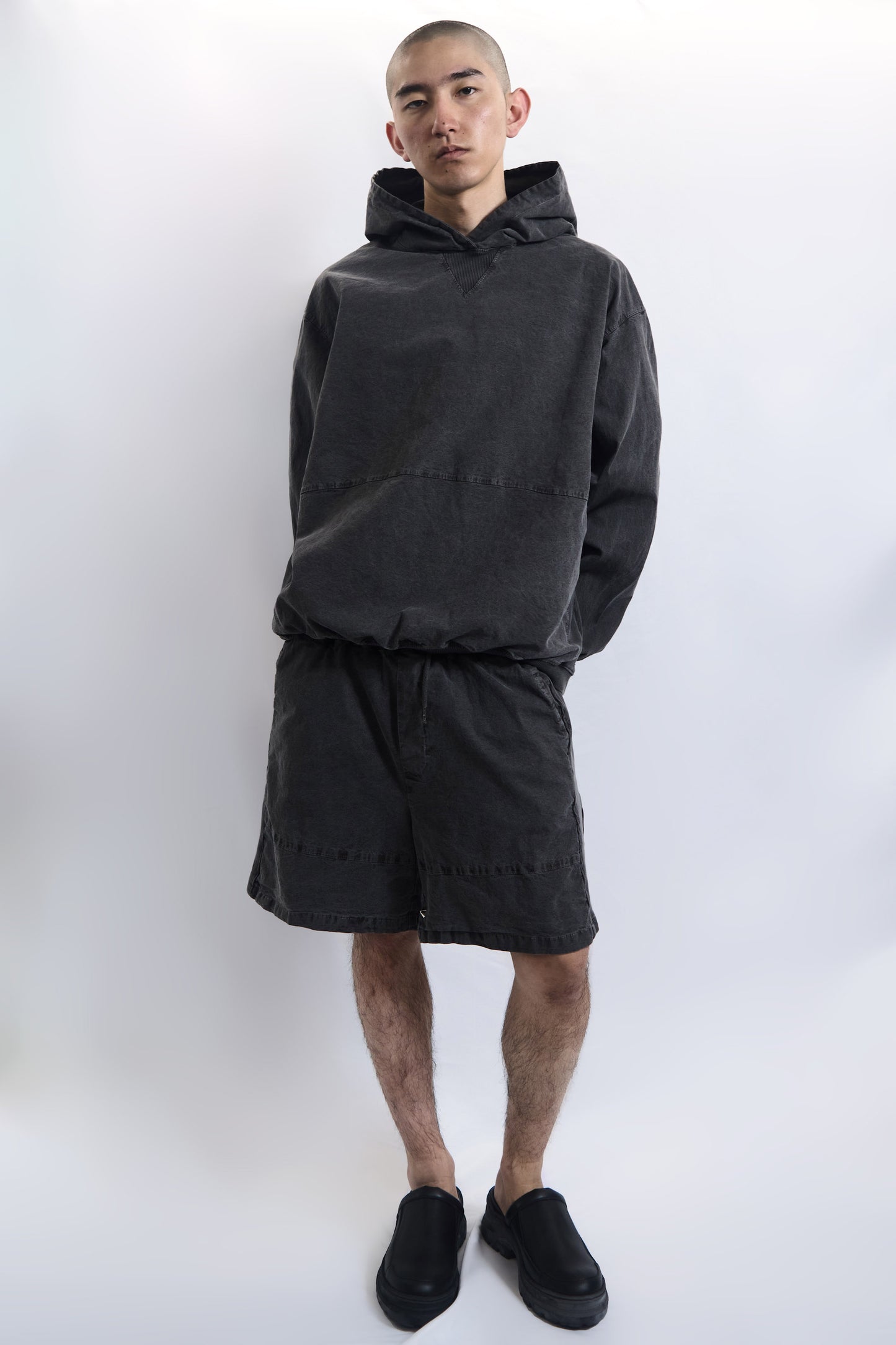 Garment Dyed Hoodie Faded Charcoal