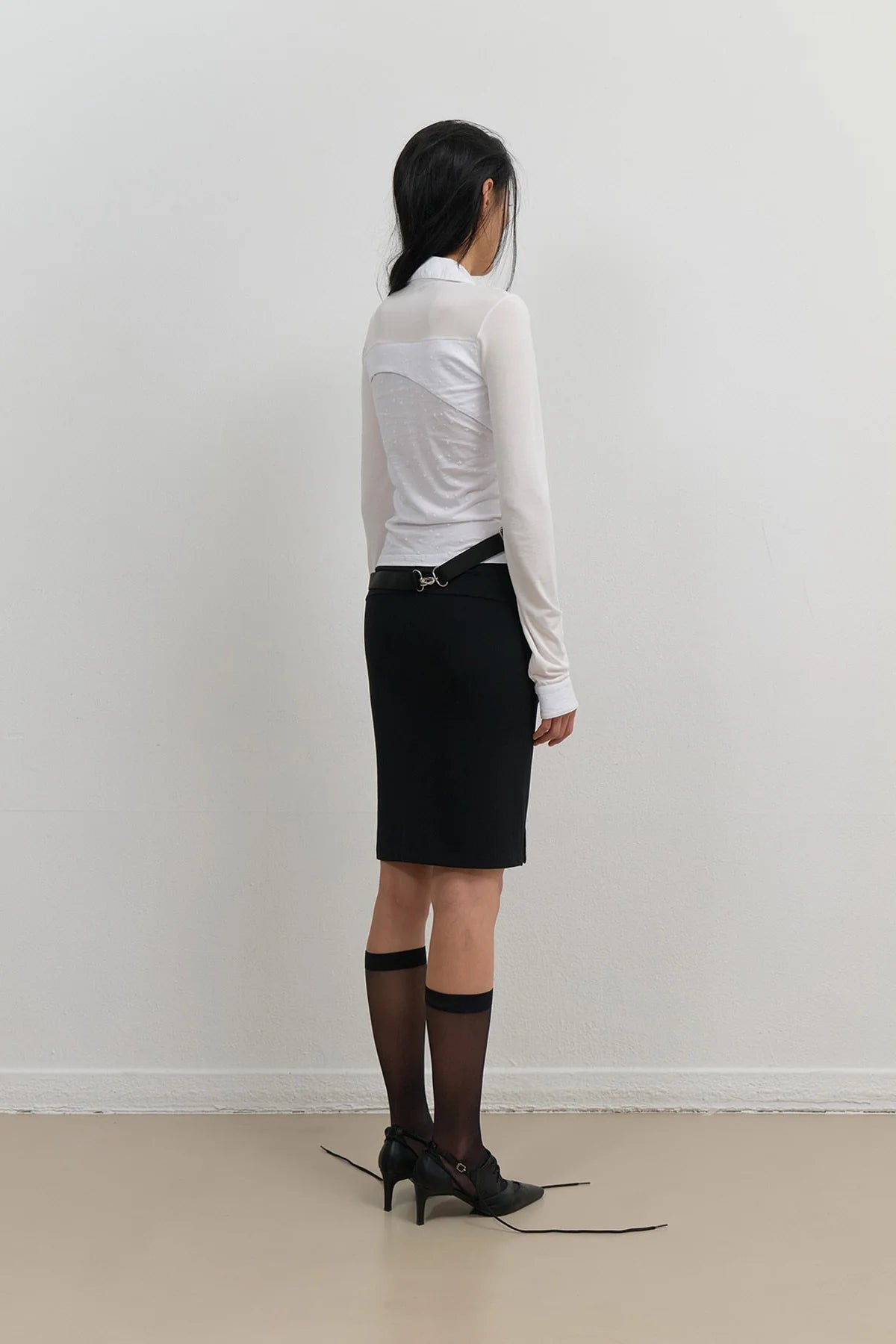 STARCUT JERSEY COLLAR TEE - OFF WHITE
