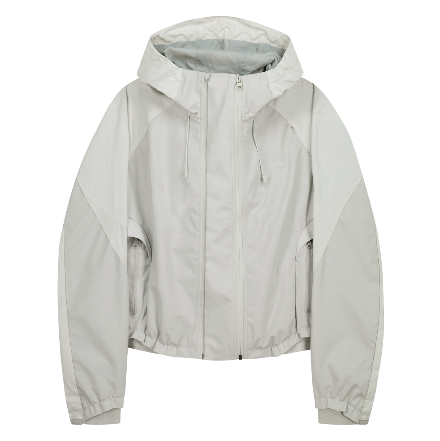 Paneled Crop Shell Jacket Warm Grey