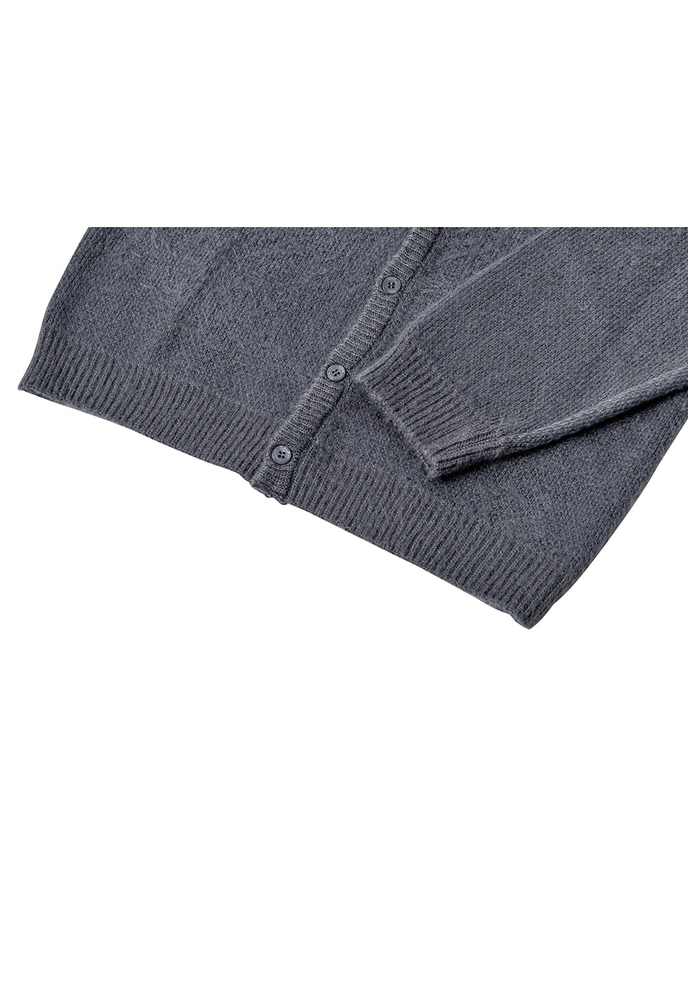 Check brushed cardigan grey