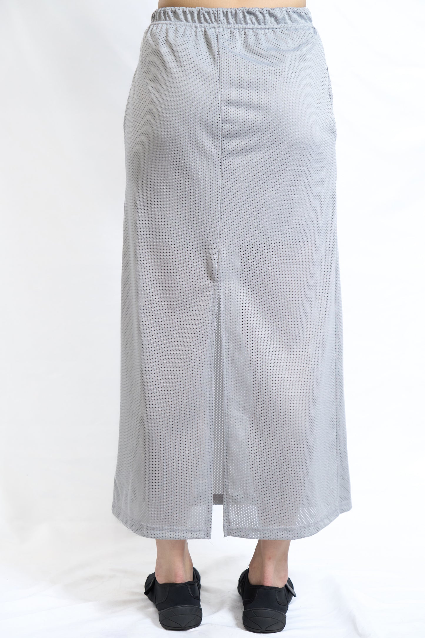 Sporty Mesh Drawstring Skirt Grey