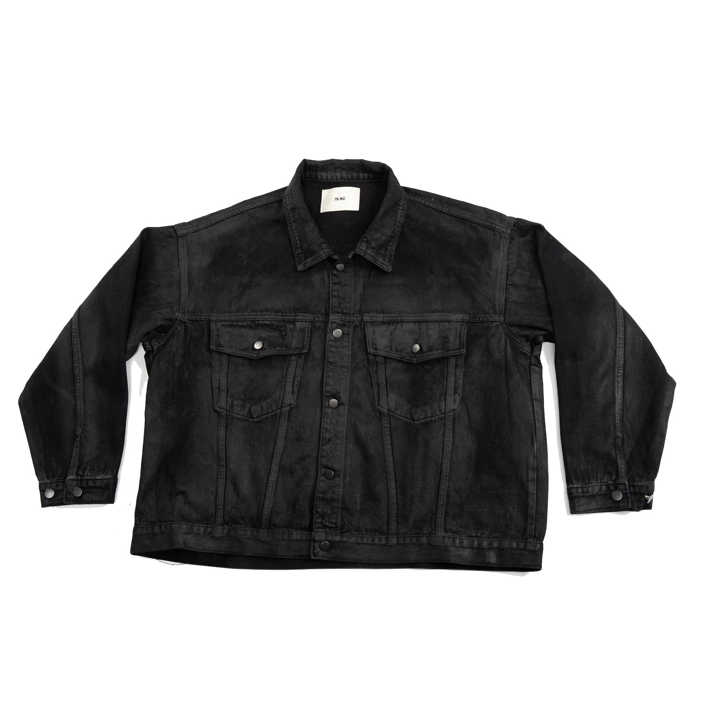Coated Distressed Denim Jacket