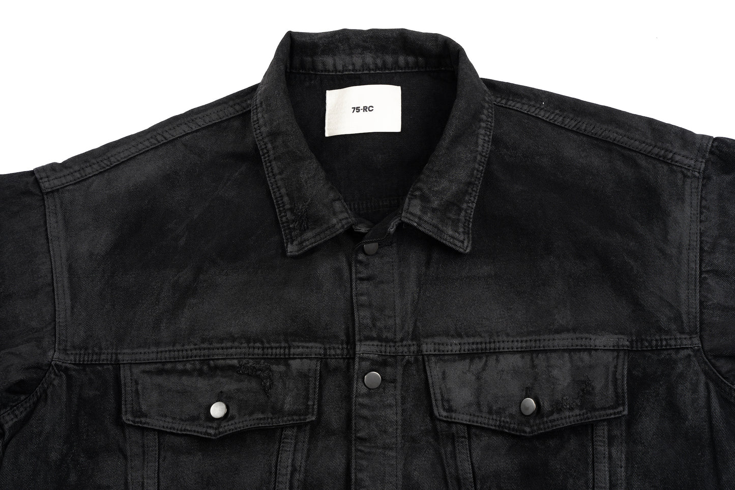 Coated Distressed Denim Jacket