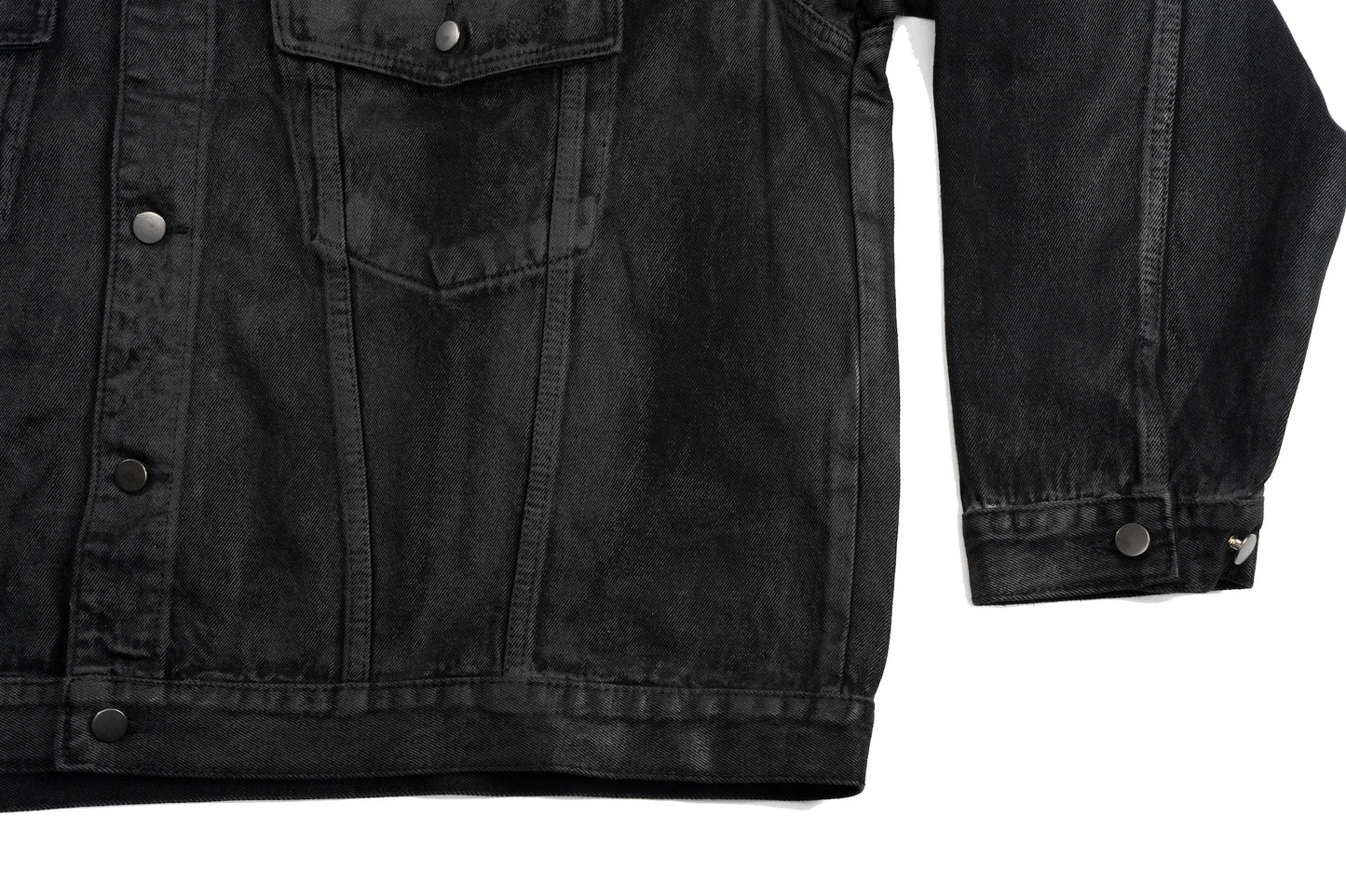 Coated Distressed Denim Jacket