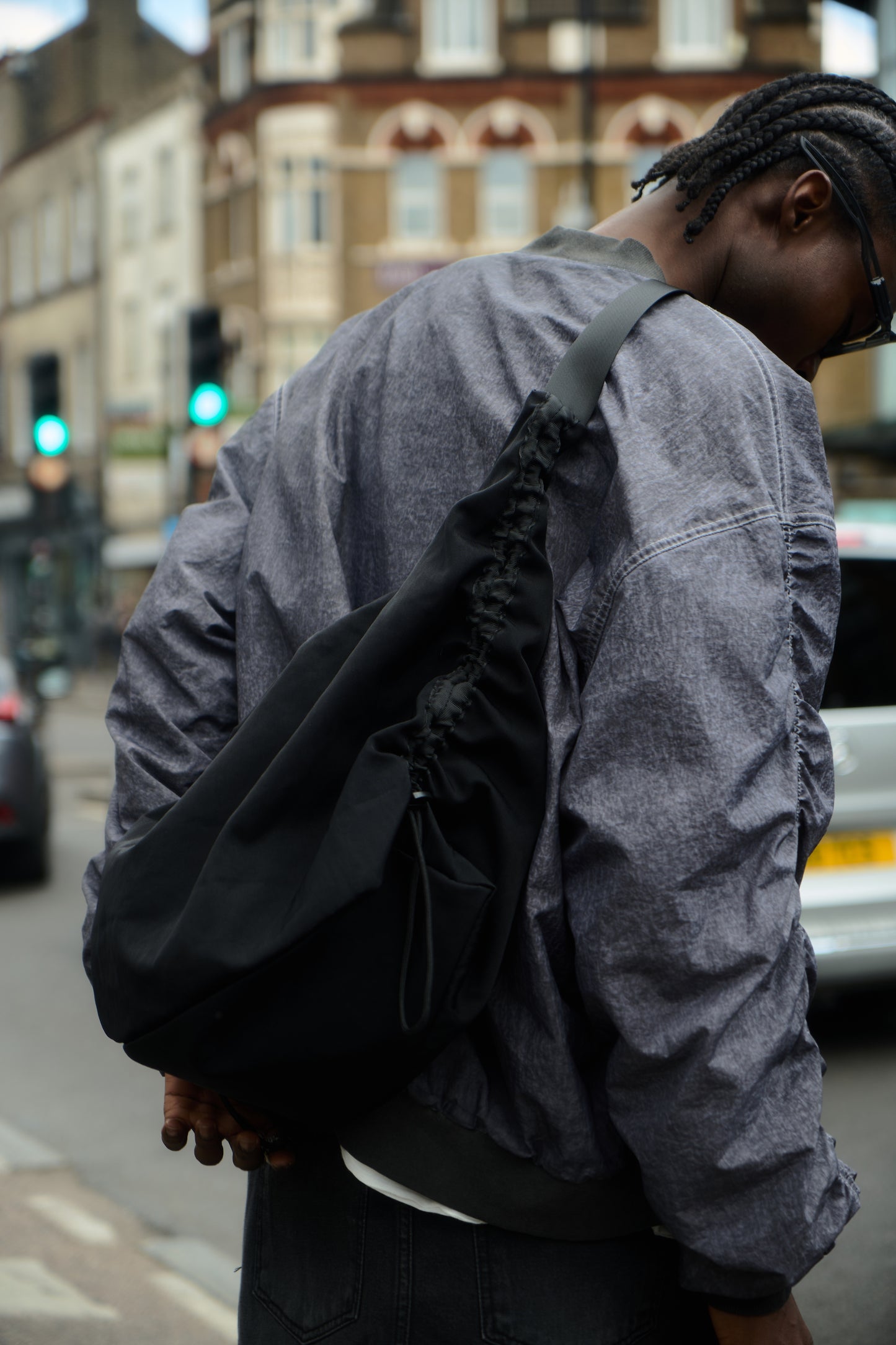 Drawstring crossbody bag