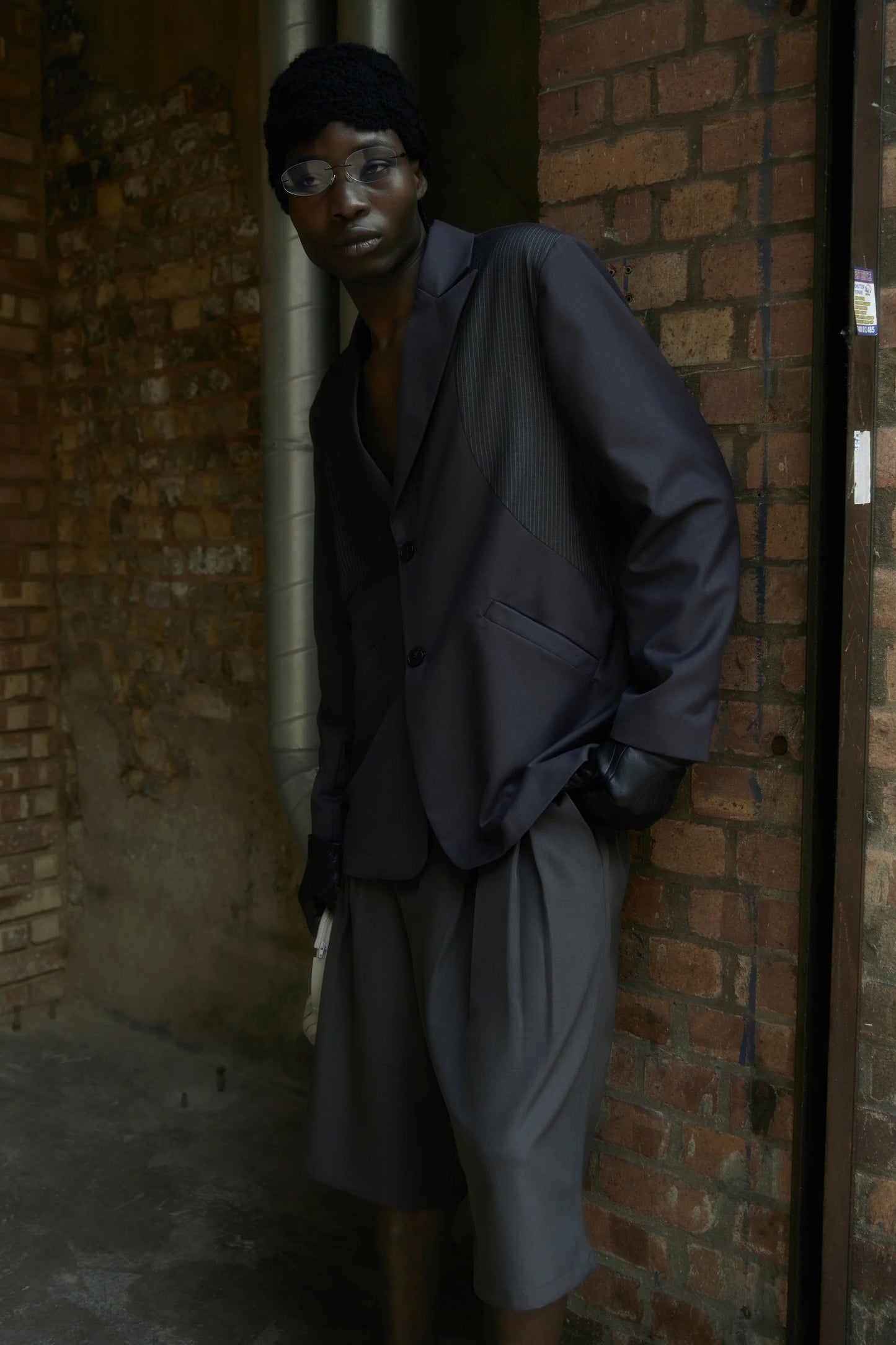 Pinstripe Panel Blazer