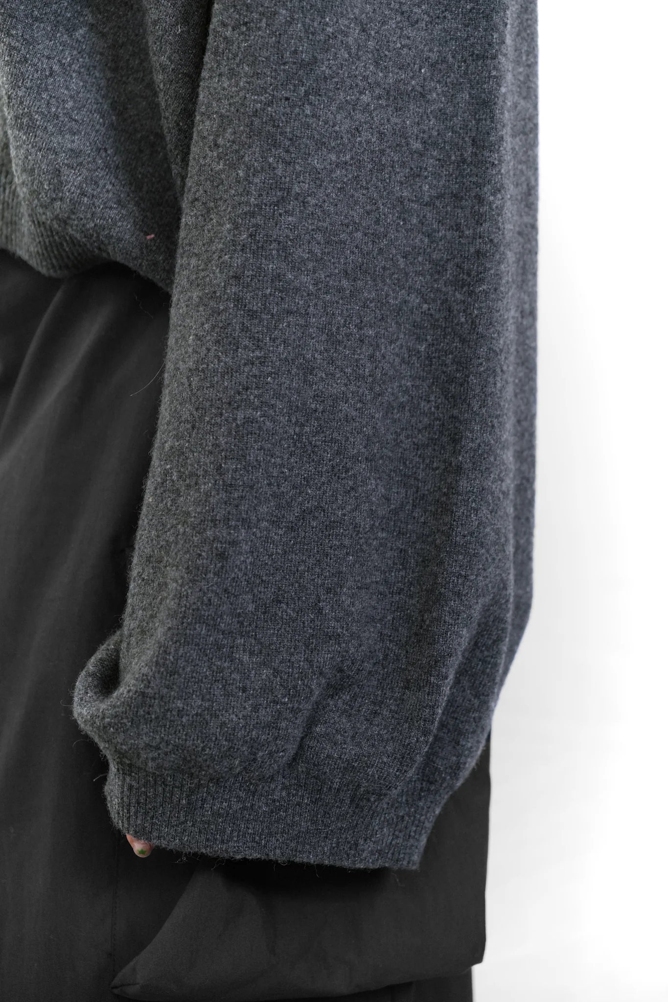 Charcoal grey oversized v-neck knit sweater