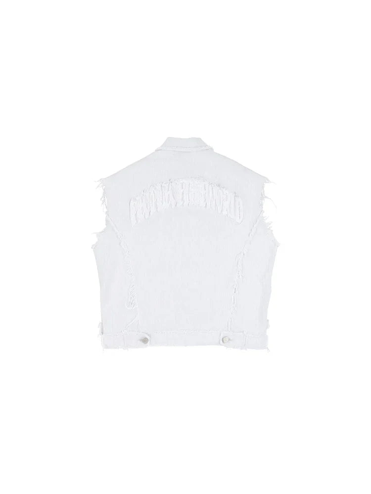 Denim logo vest