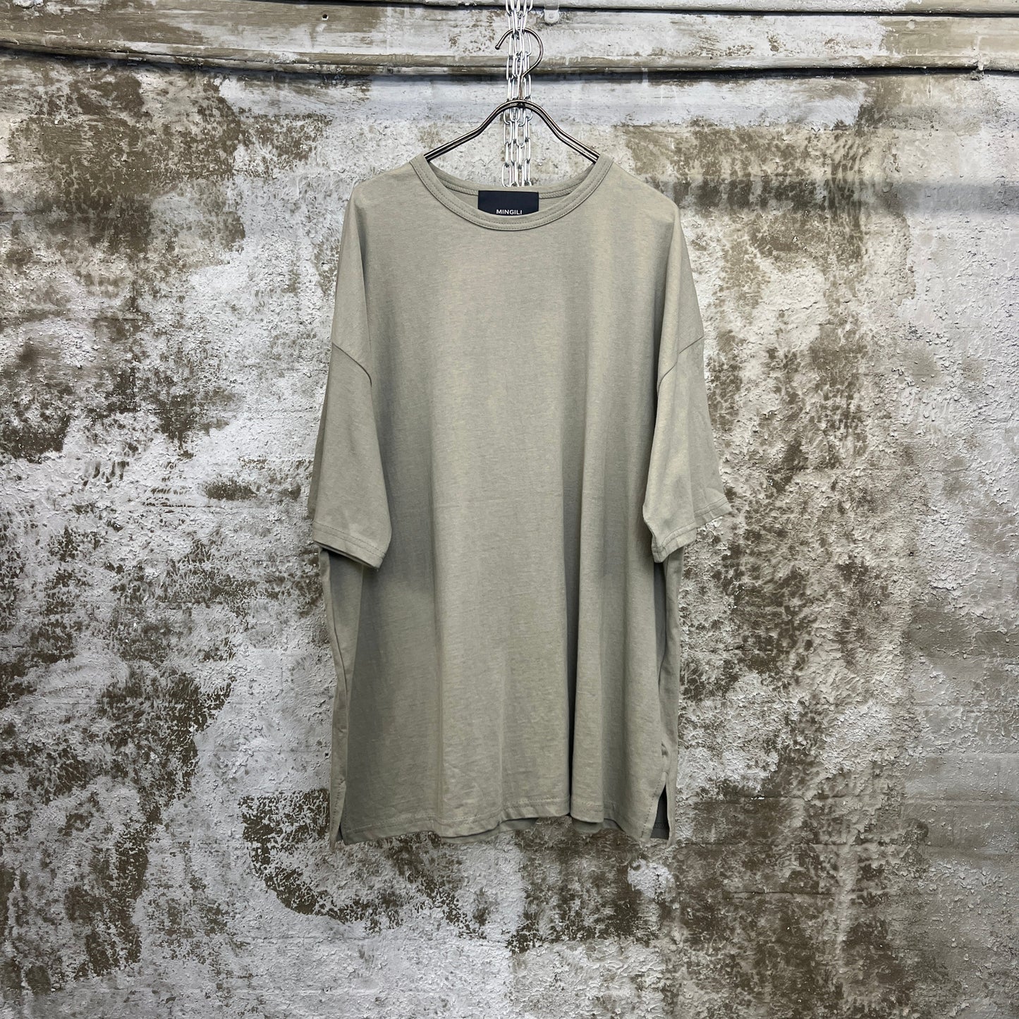 Essential Oversized Tee Gray Green