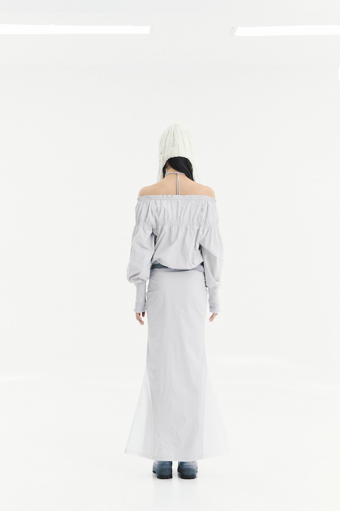 Open waist mermaid dress grey