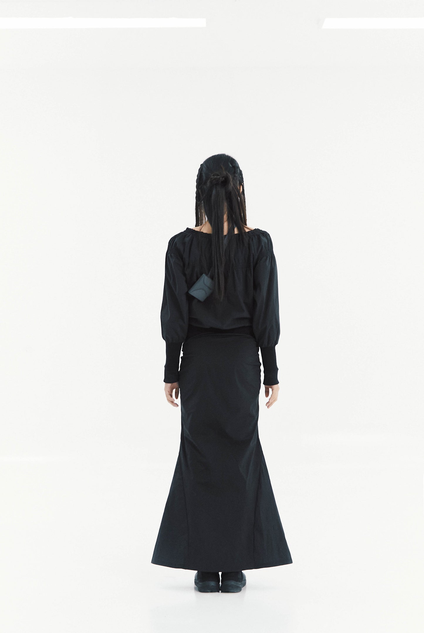 Open waist mermaid dress black