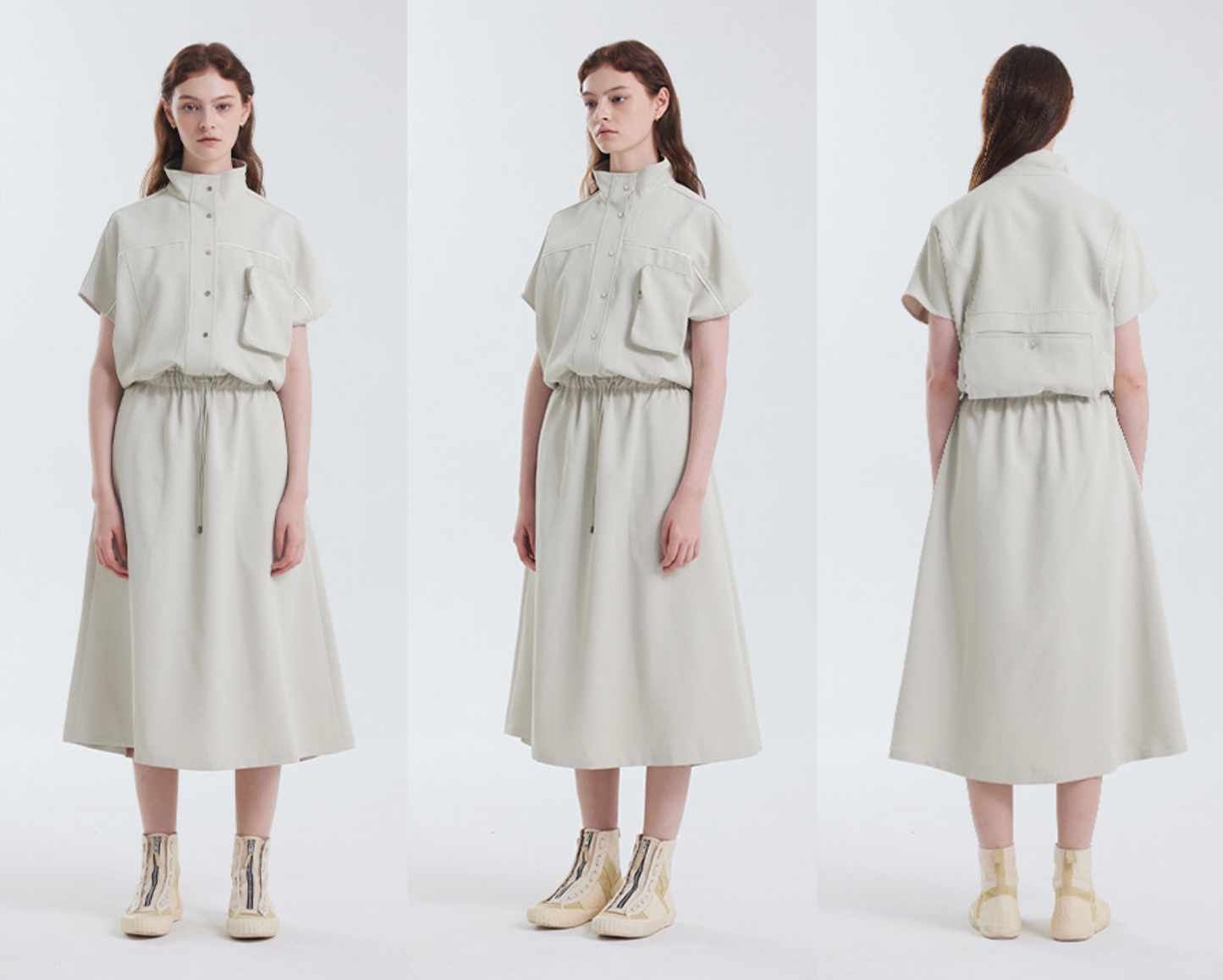 Track dress green beige