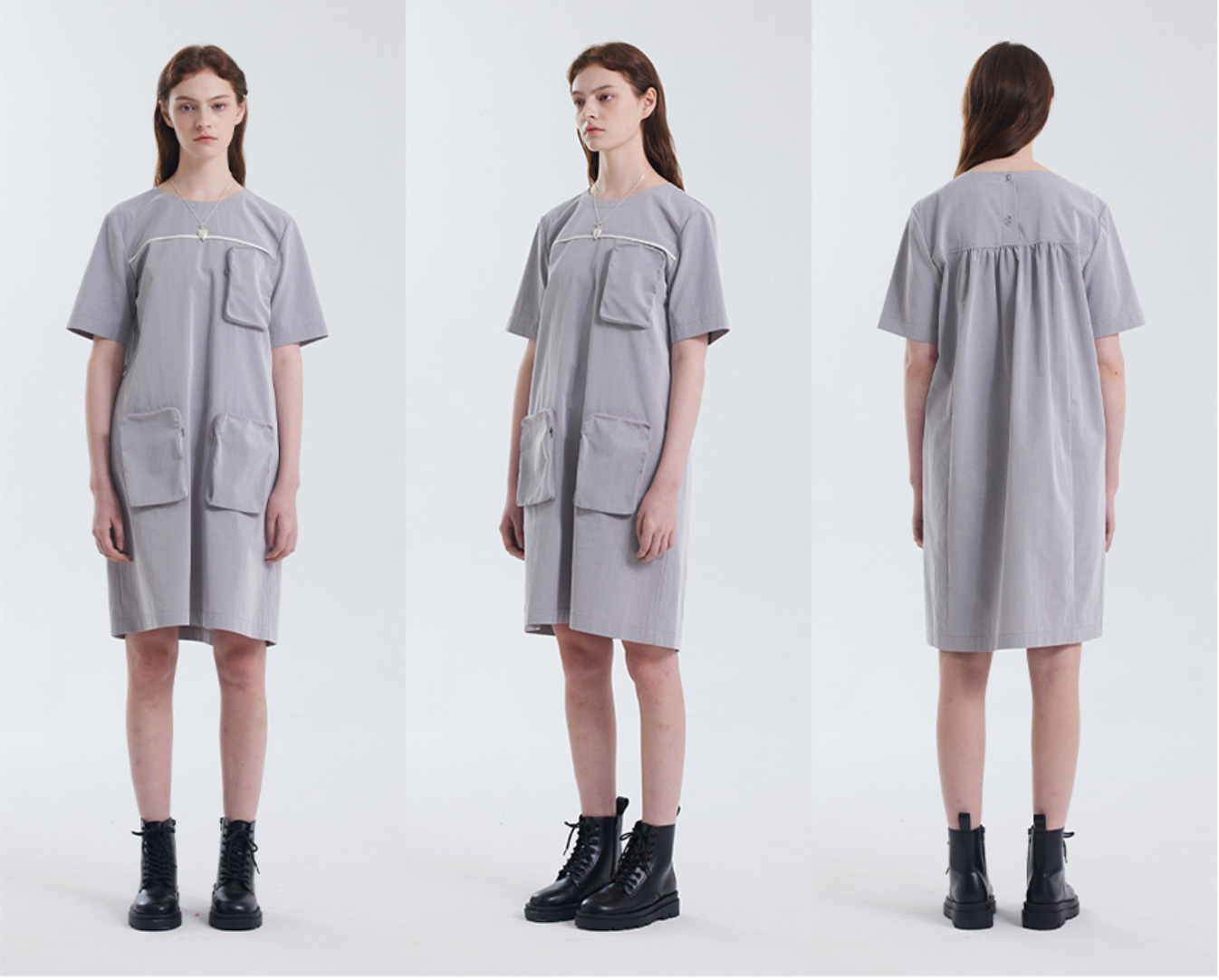 Short sleeves denim dress