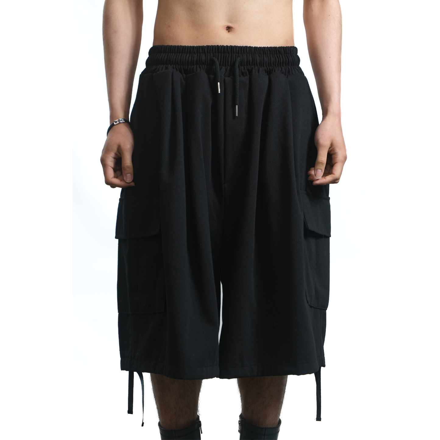 Utility Cotton Shorts Black