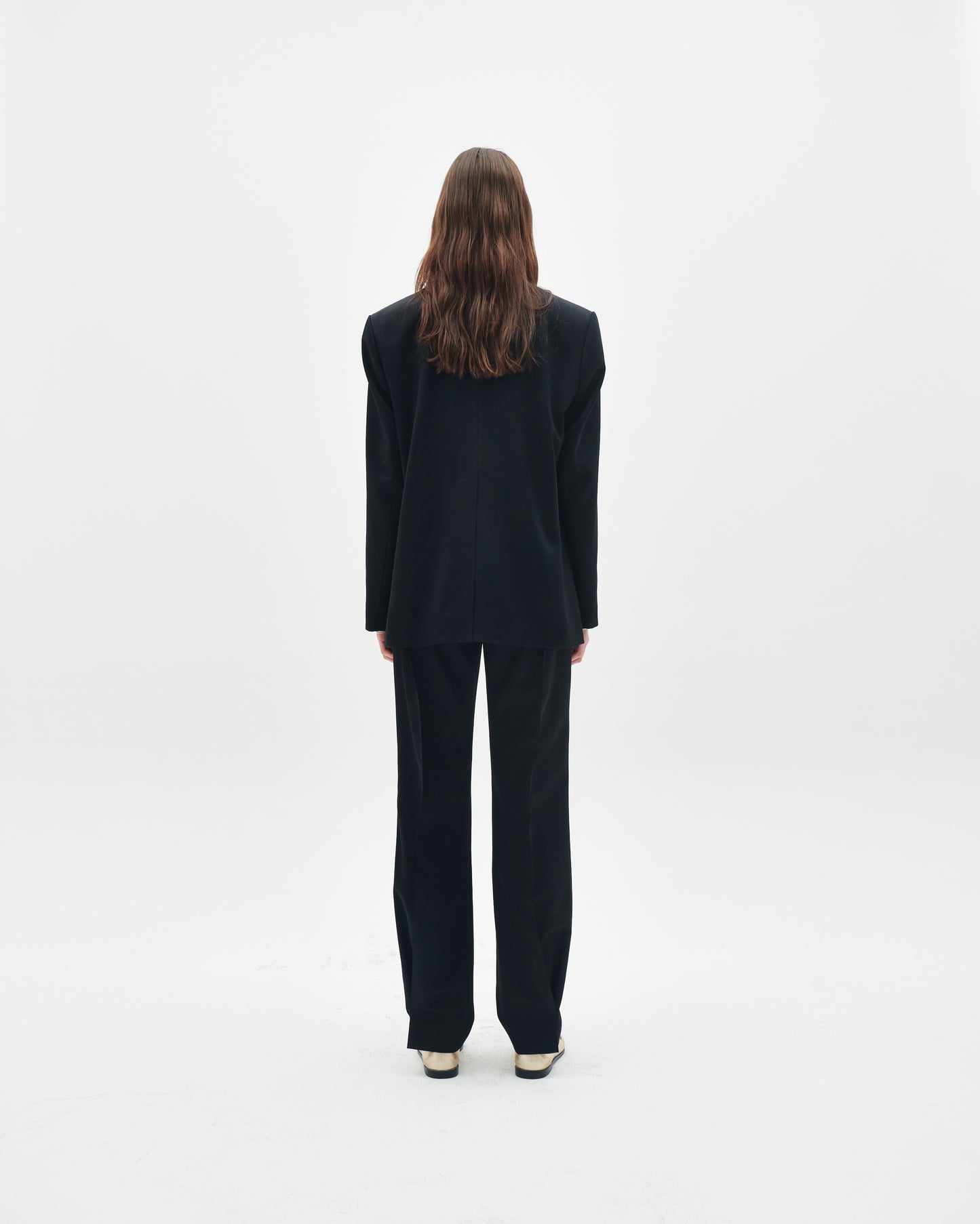 Wool tailored draped jacket