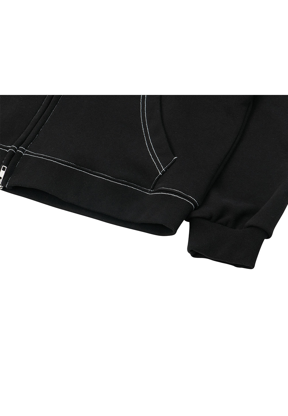 WAL signature stitch hood zip-up black