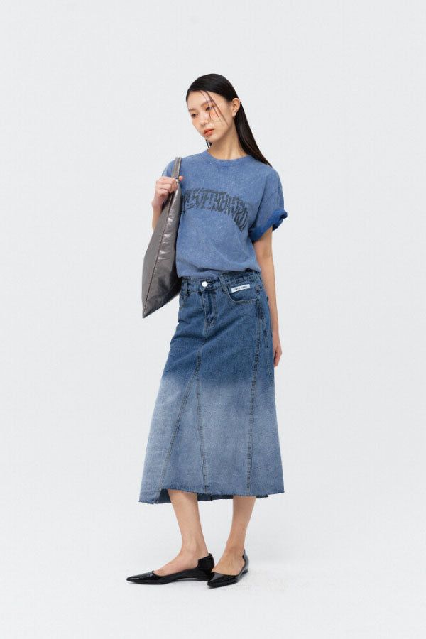 Signature Ocean Pigment T-shirt blue