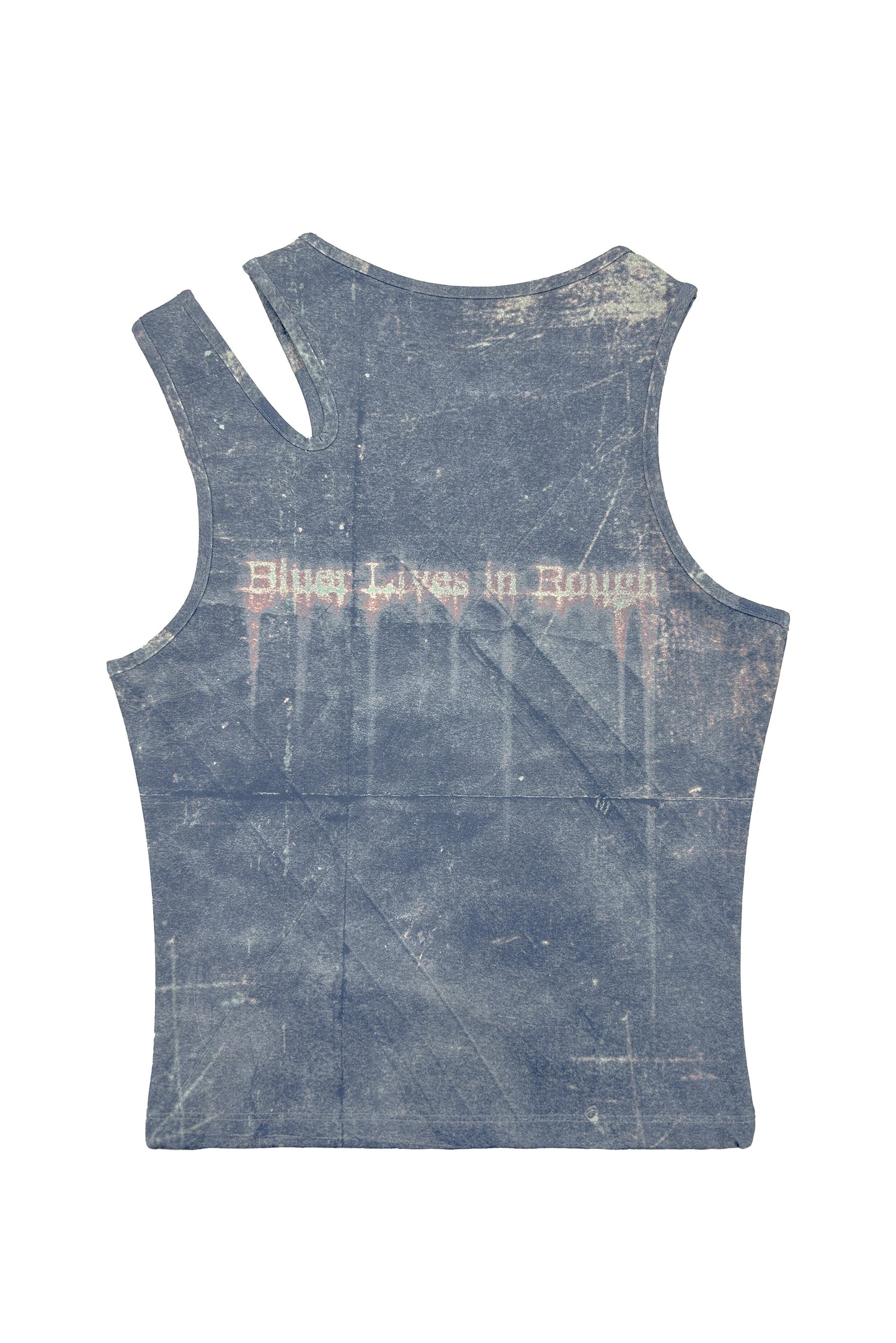 Printed blue cut sleeveless