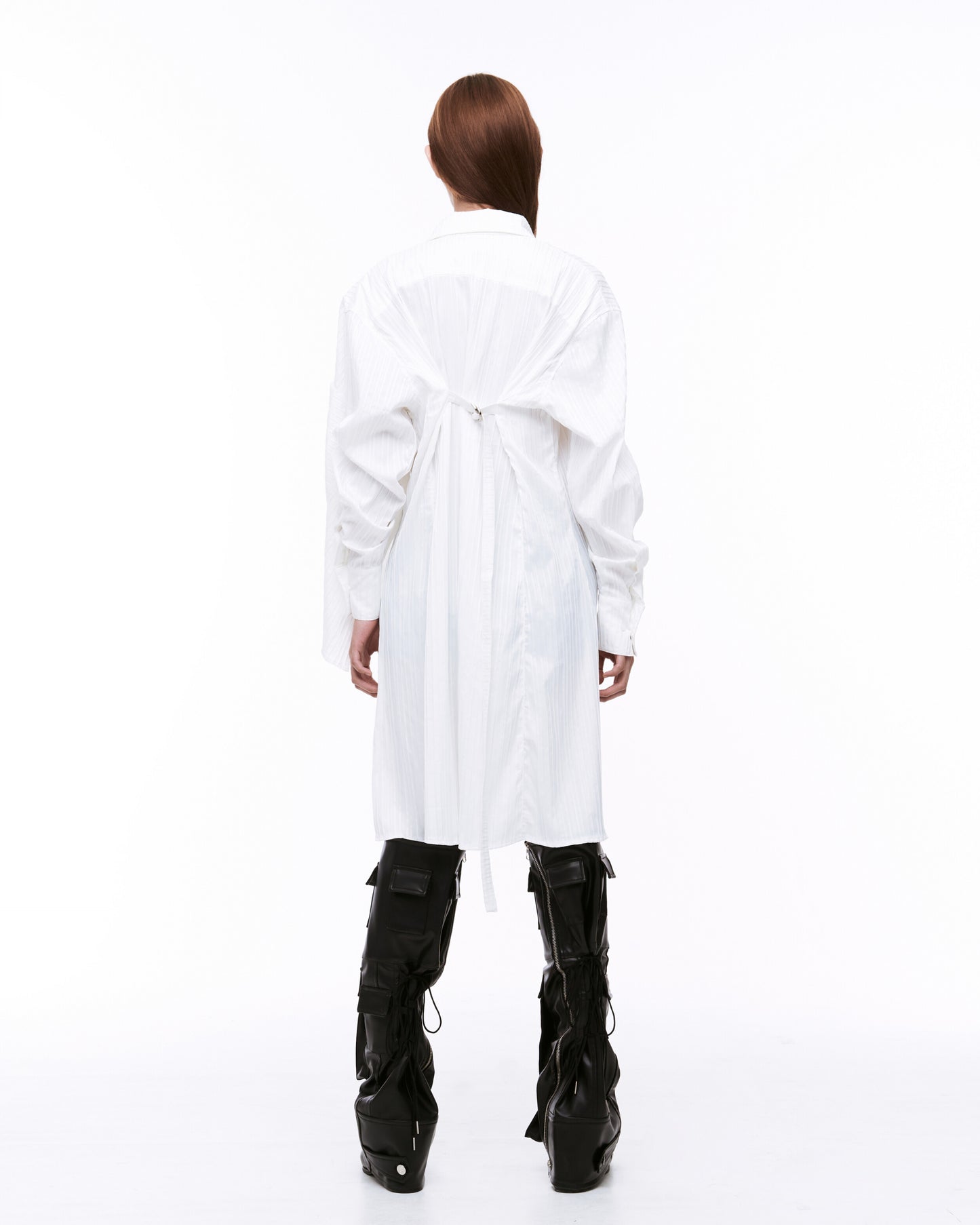 Draping one-piece white