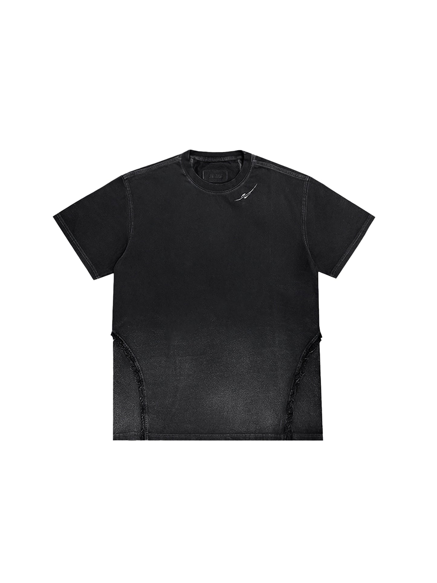 Destroyed gradation bleached short sleeve black