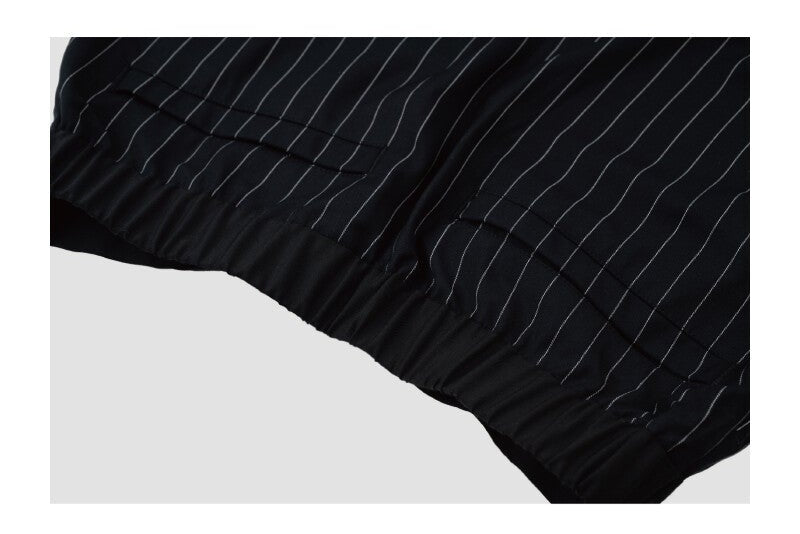 Asymmetric Stripe Pleated Midi Skirt