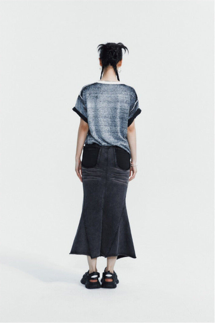 Acid Washed Mermaid Skirt