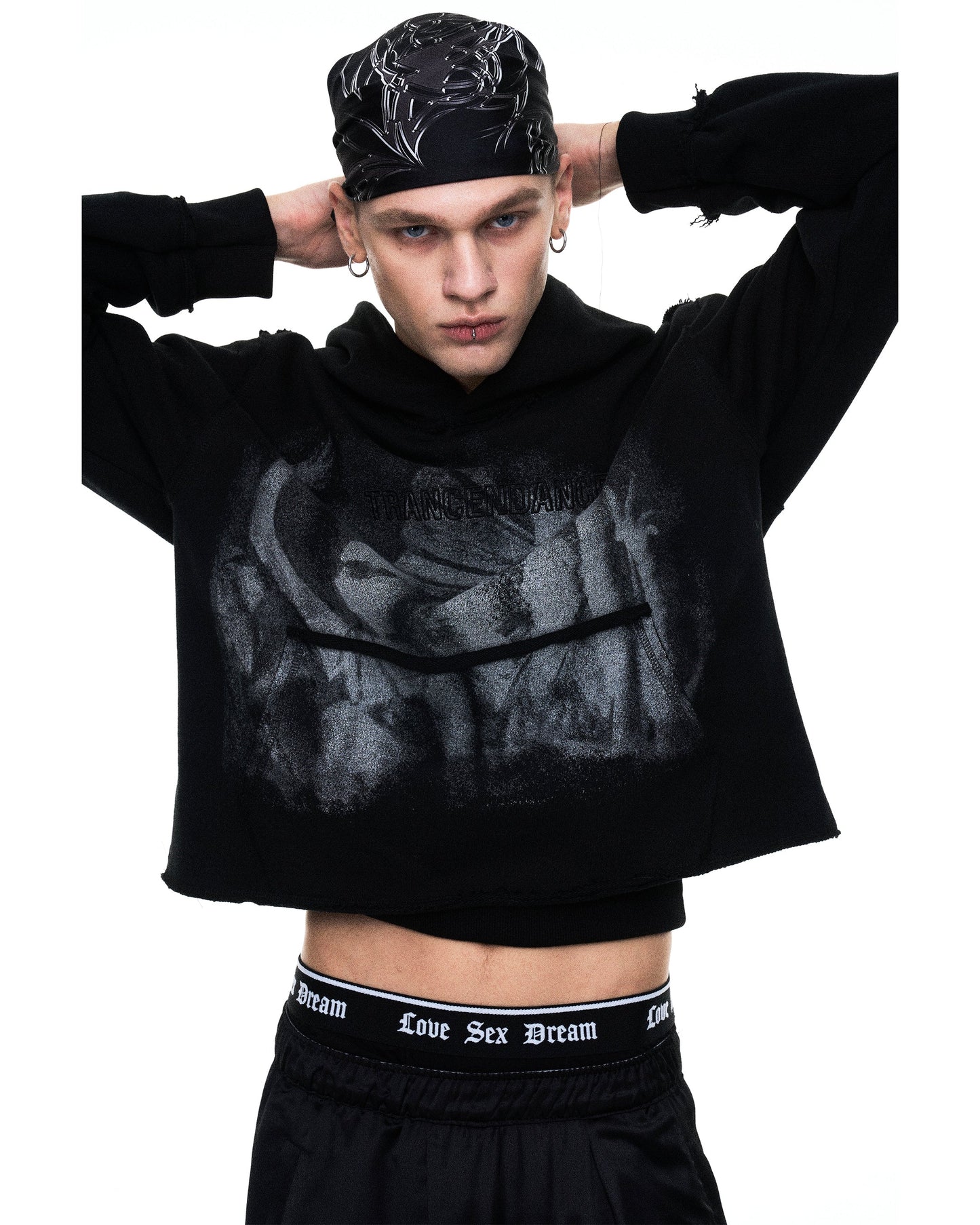 Tcd-rave crop hoodie