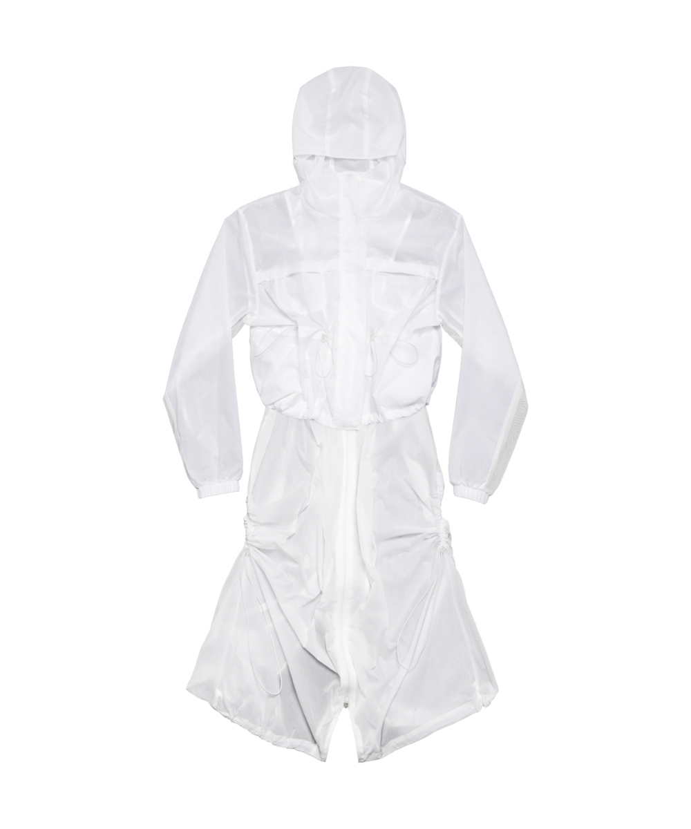 Water repellent light coat white