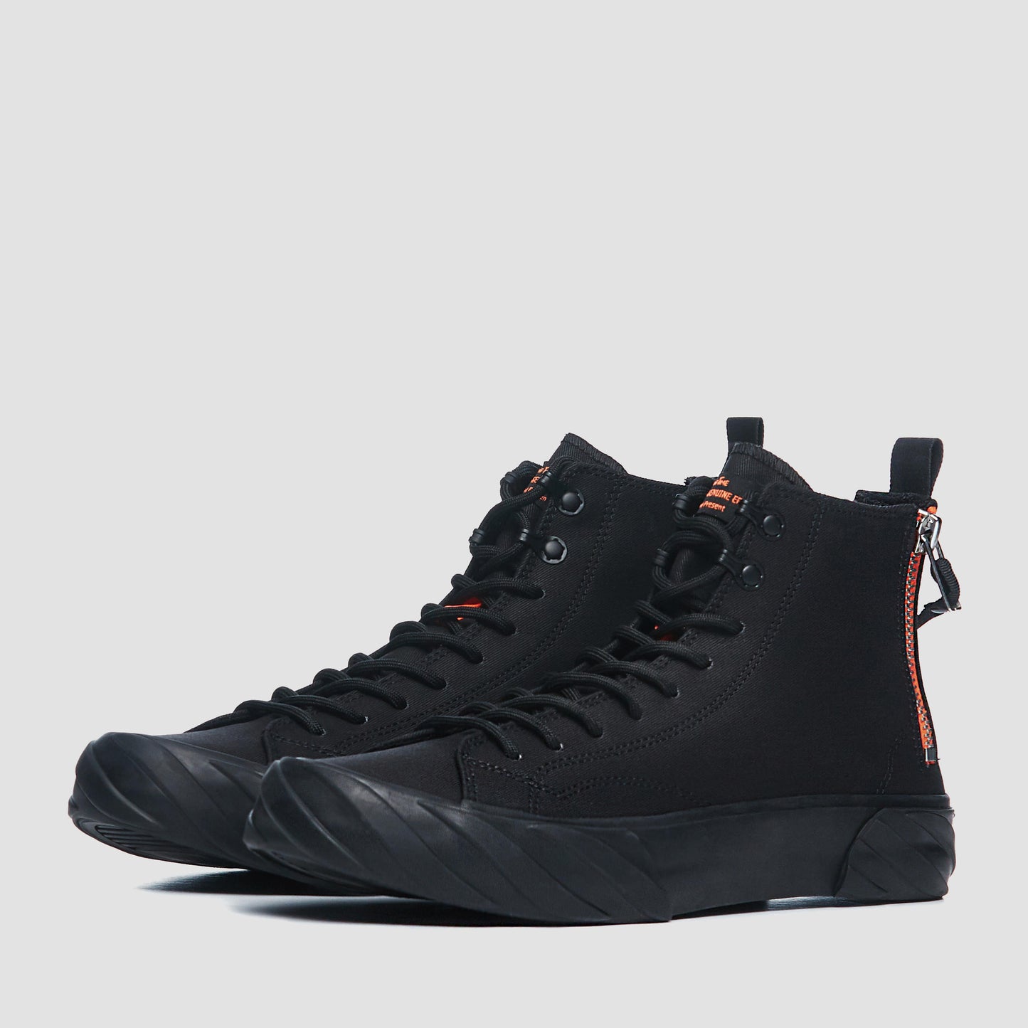 High Top Carbon Coated Canvas_Black & Orange